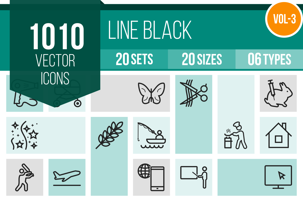 1010 Line Icons Bundle - Overview - IconBunny