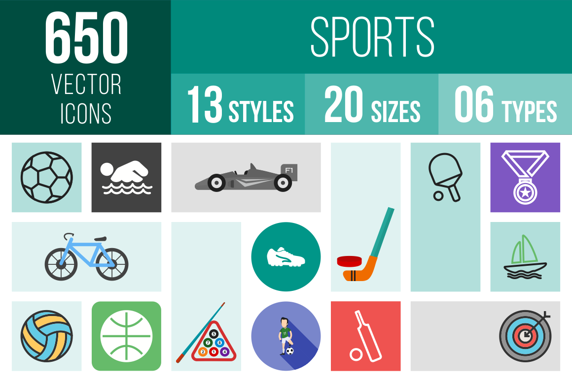 Sports Icons Bundle - Overview - IconBunny