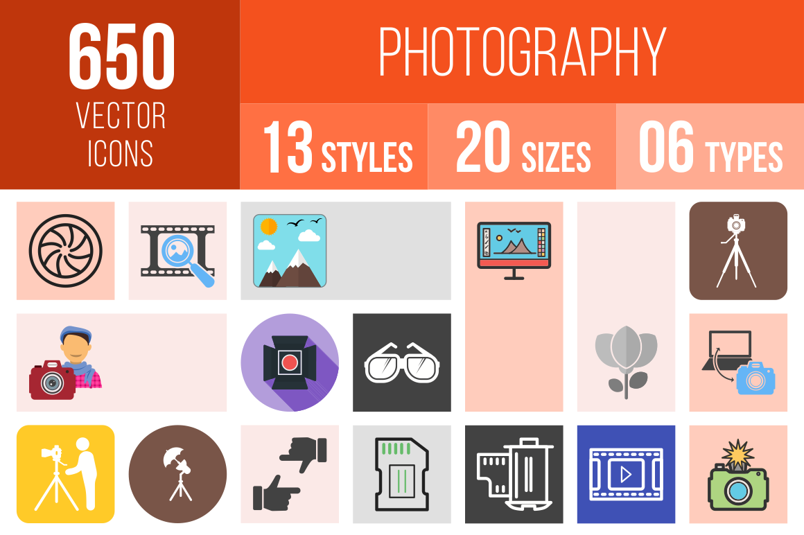 Photography Icons Bundle - Overview - IconBunny
