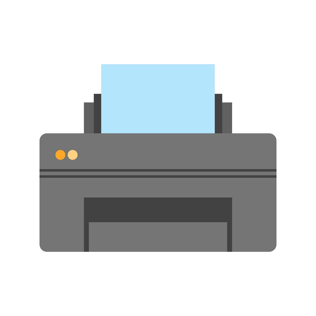 Printer II Flat Multicolor Icon - IconBunny