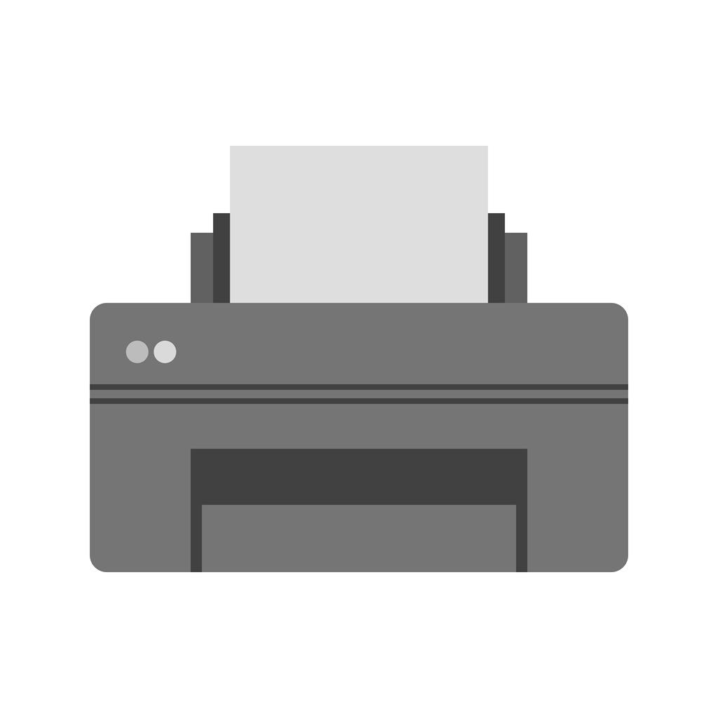 Printer II Greyscale Icon - IconBunny
