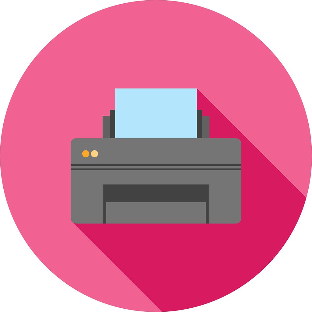 Printer II Flat Shadowed Icon - IconBunny