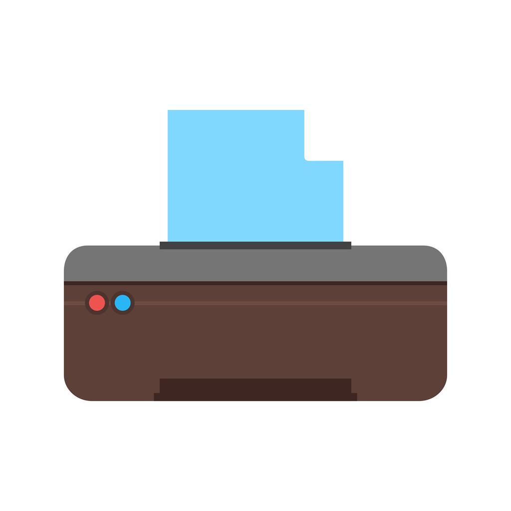 Printer V Flat Multicolor Icon - IconBunny