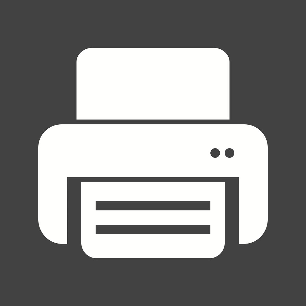 Printer XI Glyph Inverted Icon - IconBunny