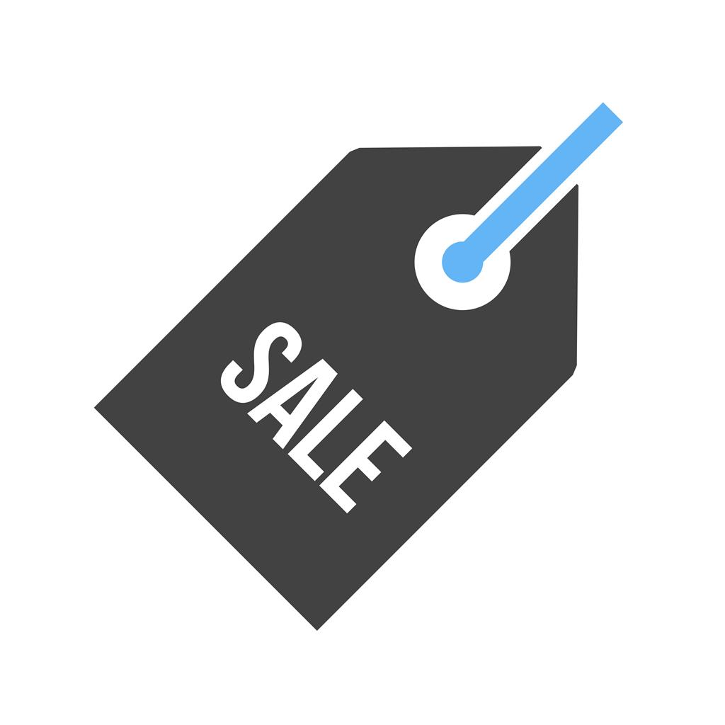Sale Tag Blue Black Icon - IconBunny