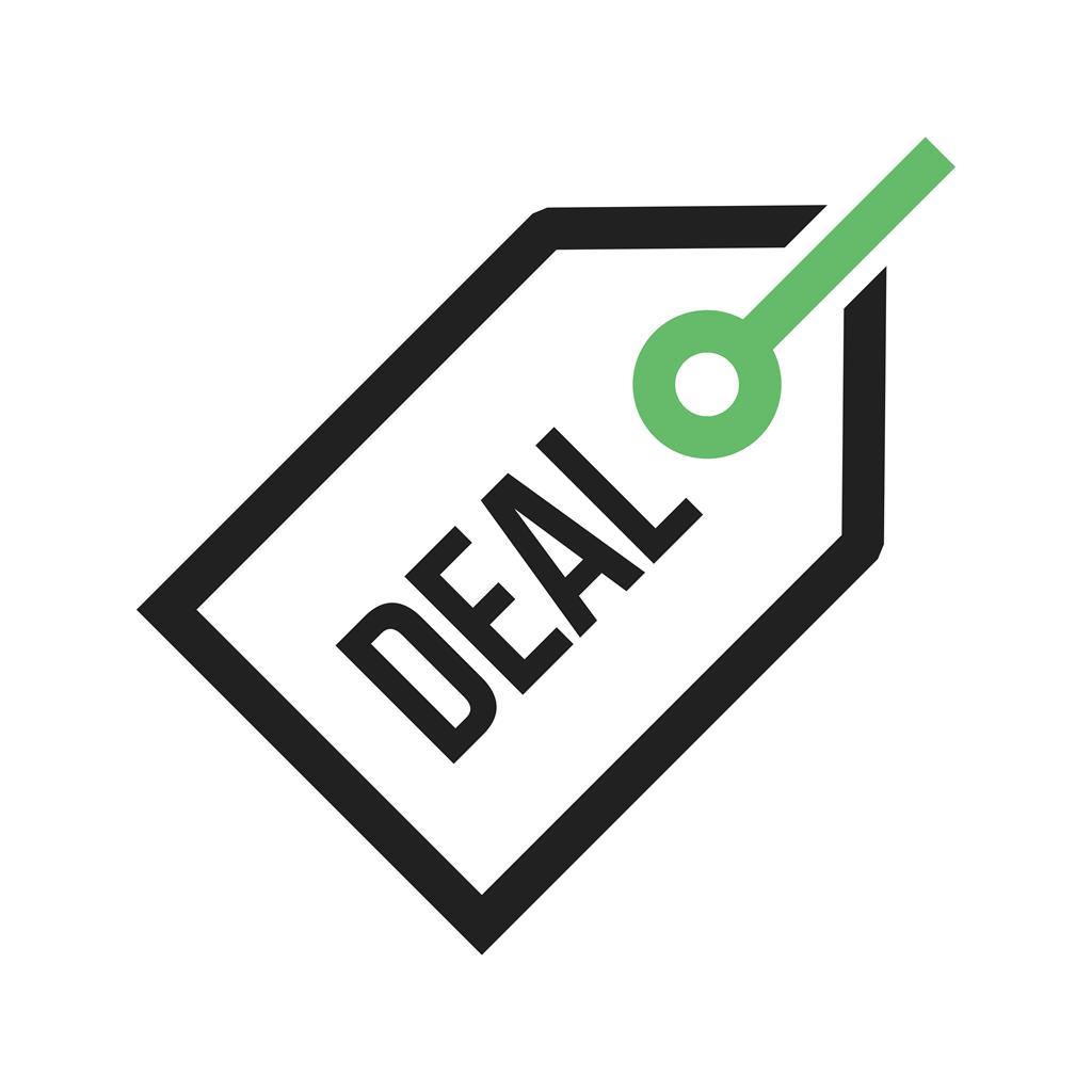 Deals Line Green Black Icon - IconBunny