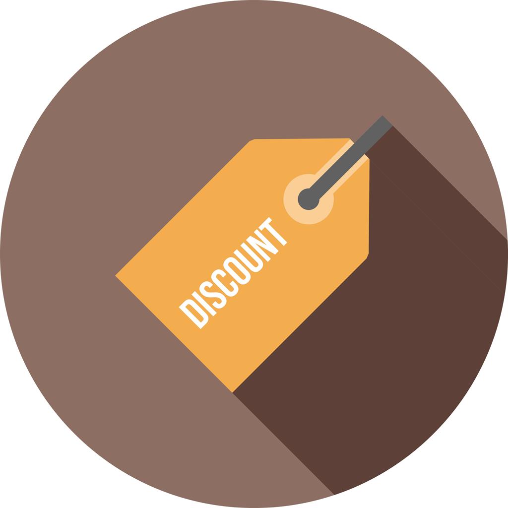 Discount Tag Flat Shadowed Icon - IconBunny
