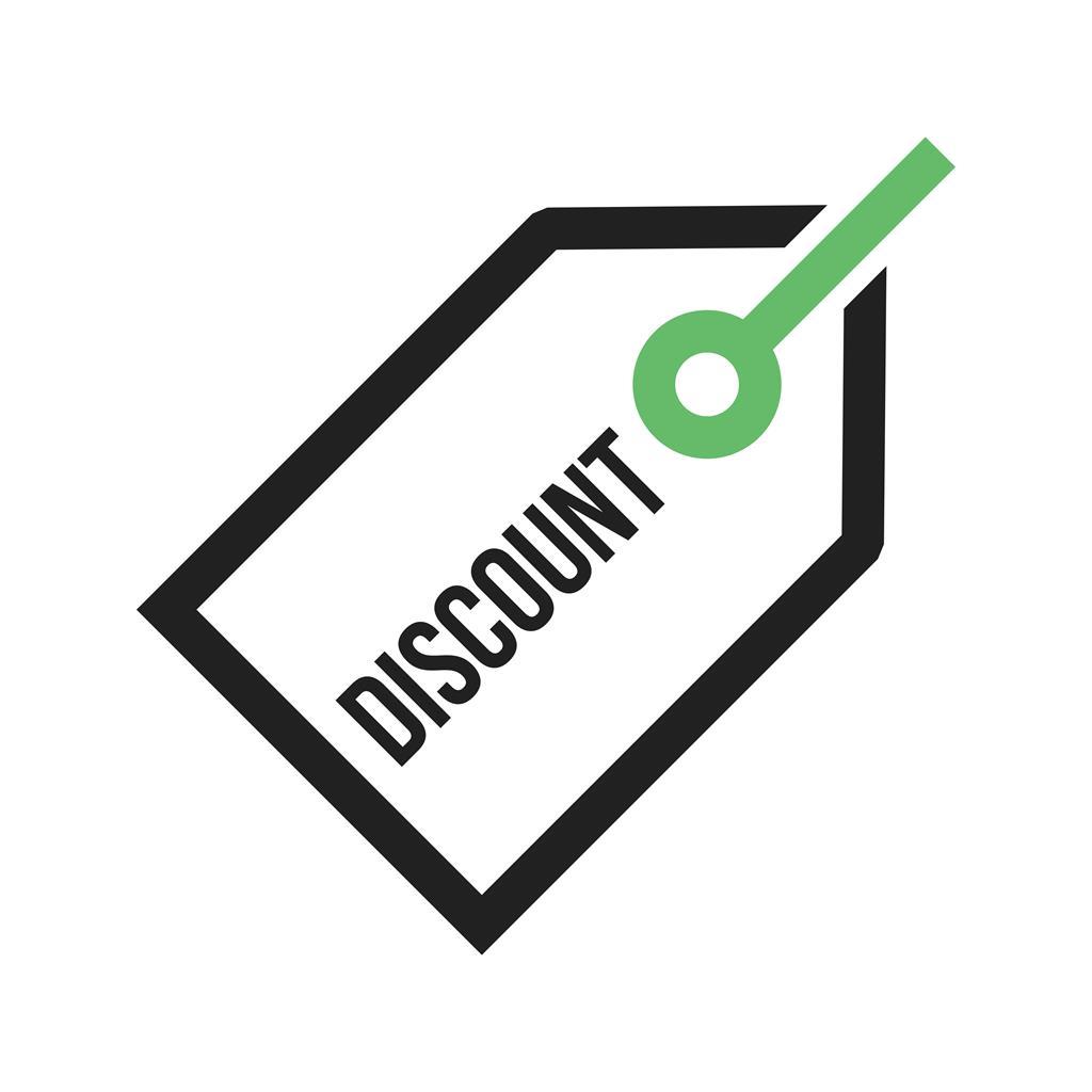 Discount Tag Line Green Black Icon - IconBunny
