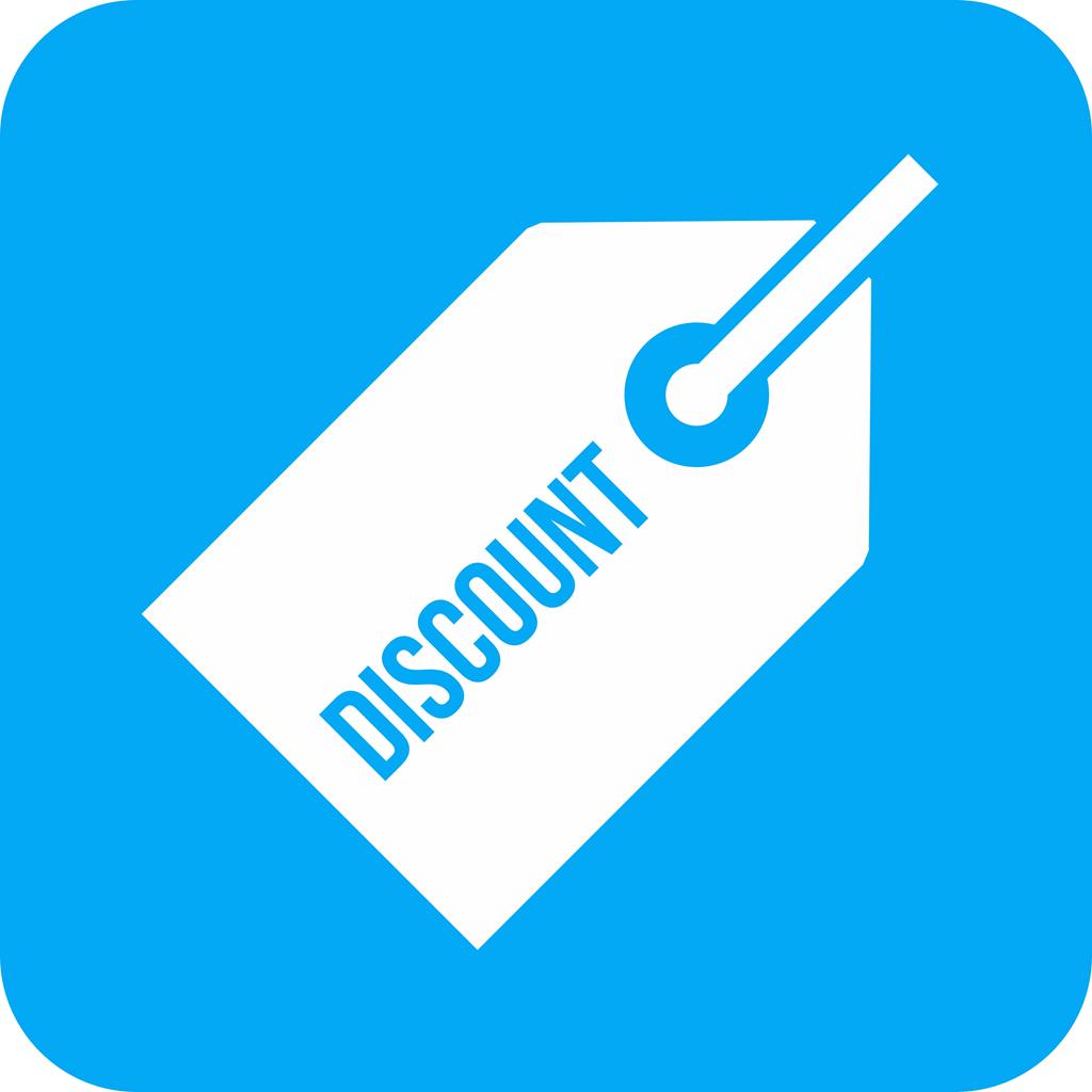 Discount Tag Flat Round Corner Icon - IconBunny