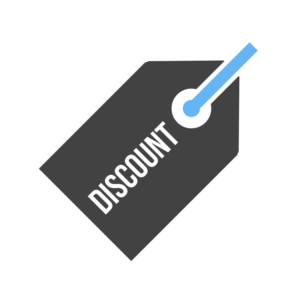 Discount Tag Blue Black Icon - IconBunny