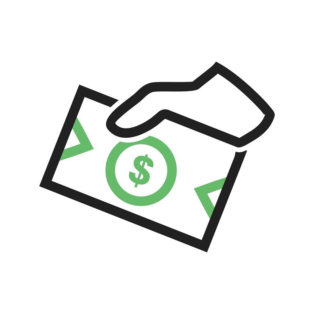 Money Sharing Line Green Black Icon - IconBunny