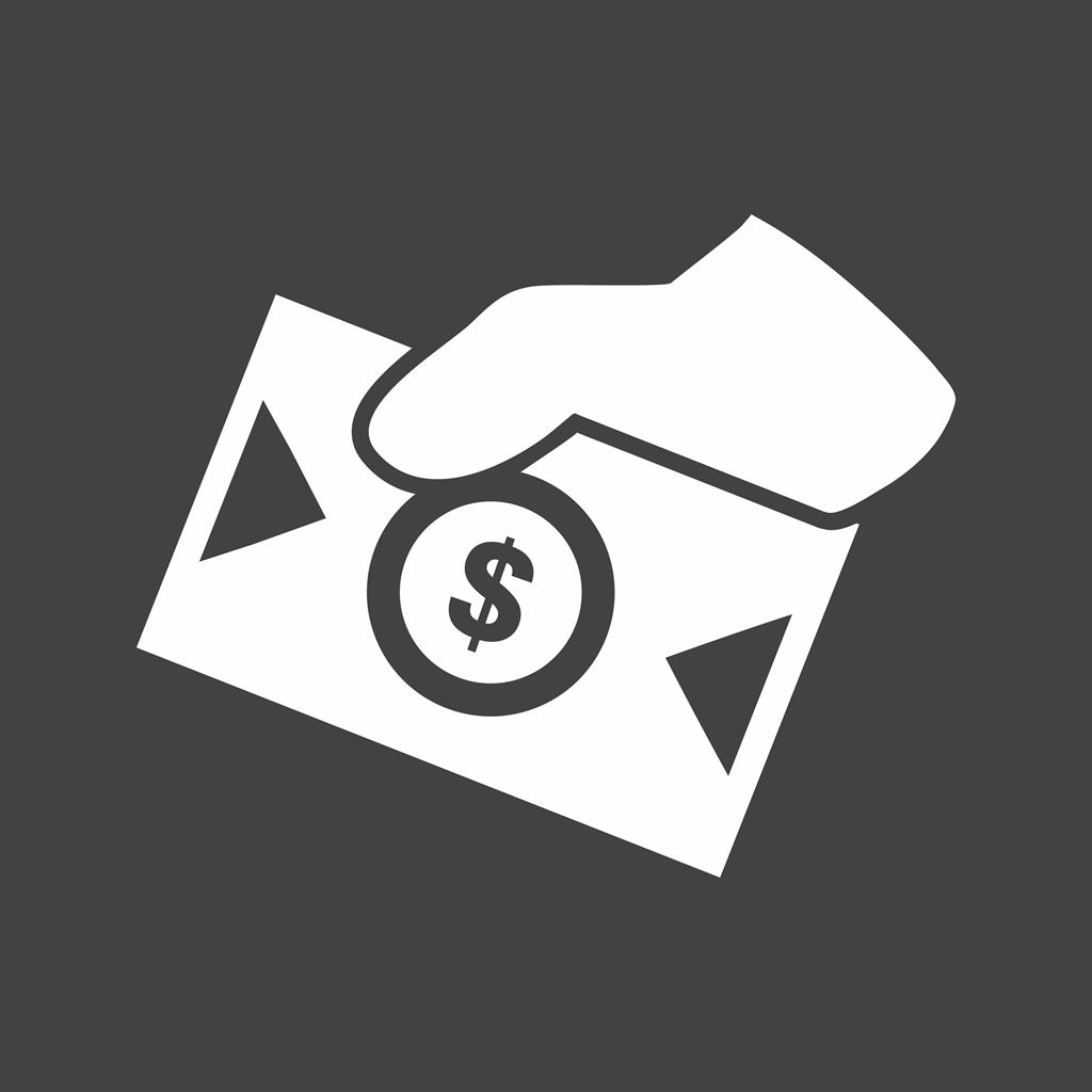 Money Sharing Glyph Inverted Icon - IconBunny