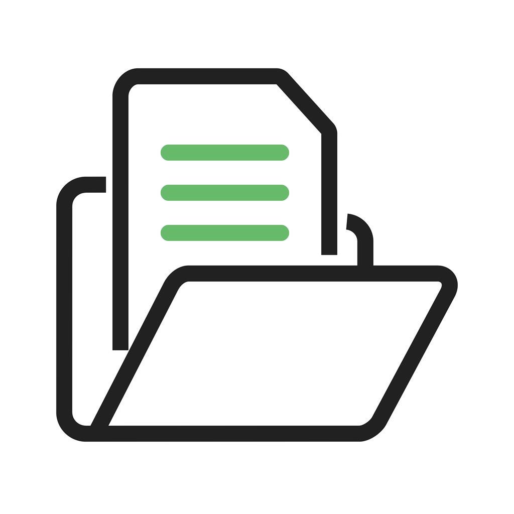Documents/ File Line Green Black Icon - IconBunny