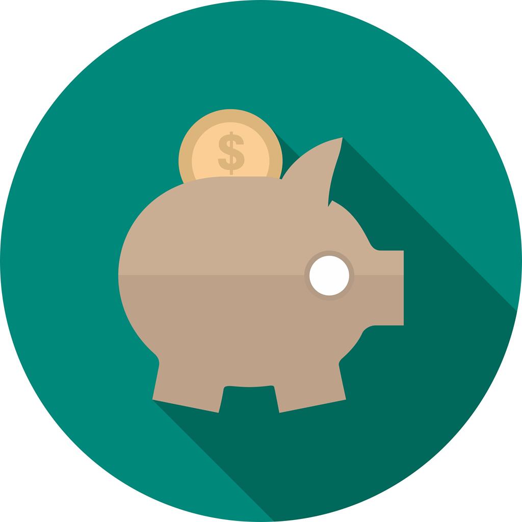 Savings Flat Shadowed Icon - IconBunny