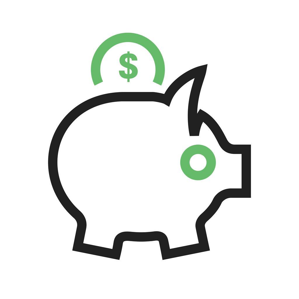 Savings Line Green Black Icon - IconBunny