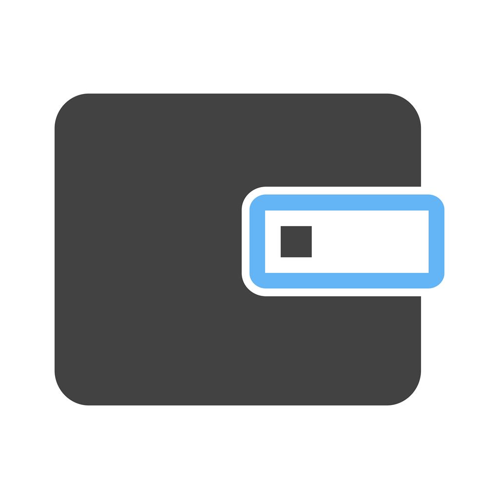 Wallet Blue Black Icon - IconBunny