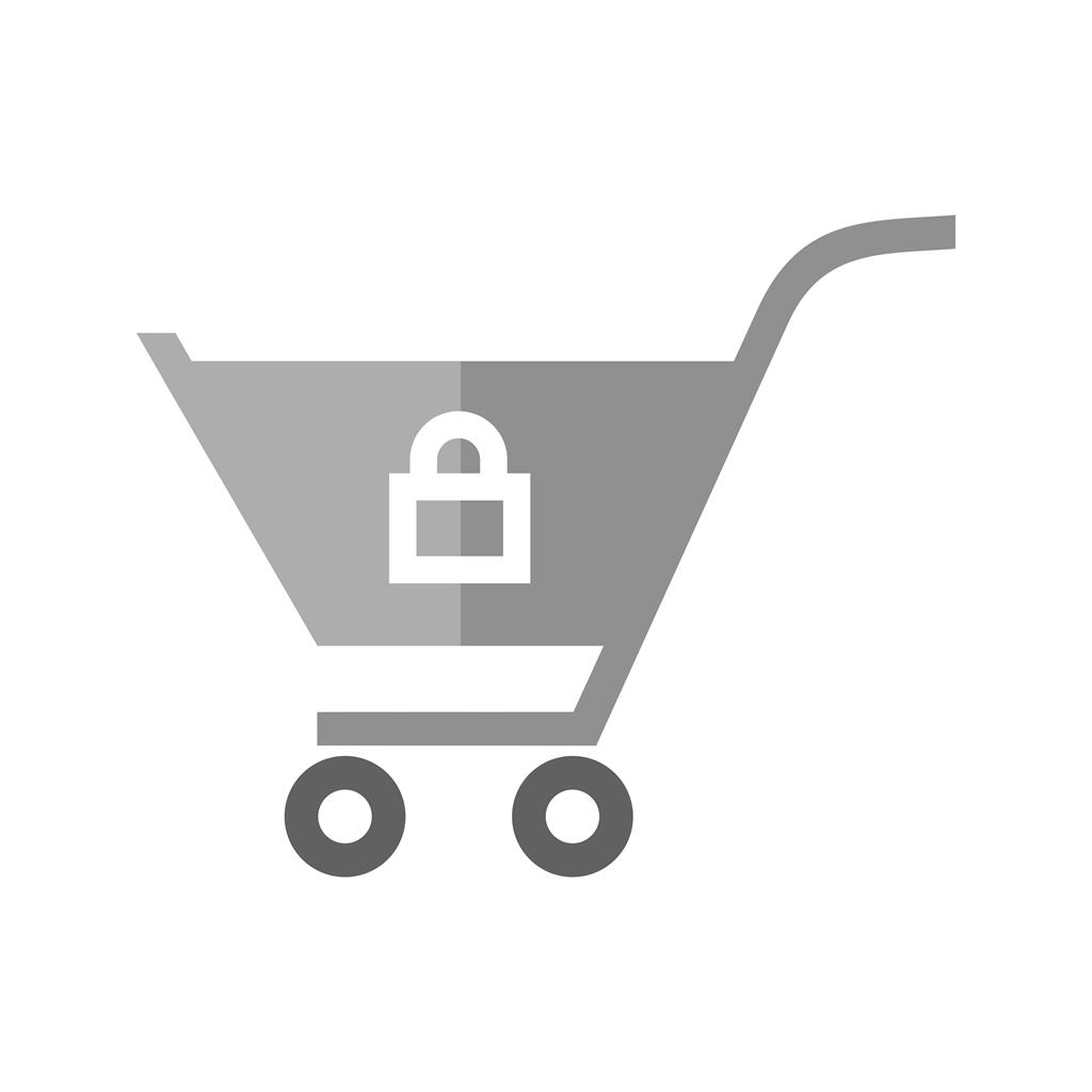 Locked Cart Greyscale Icon - IconBunny