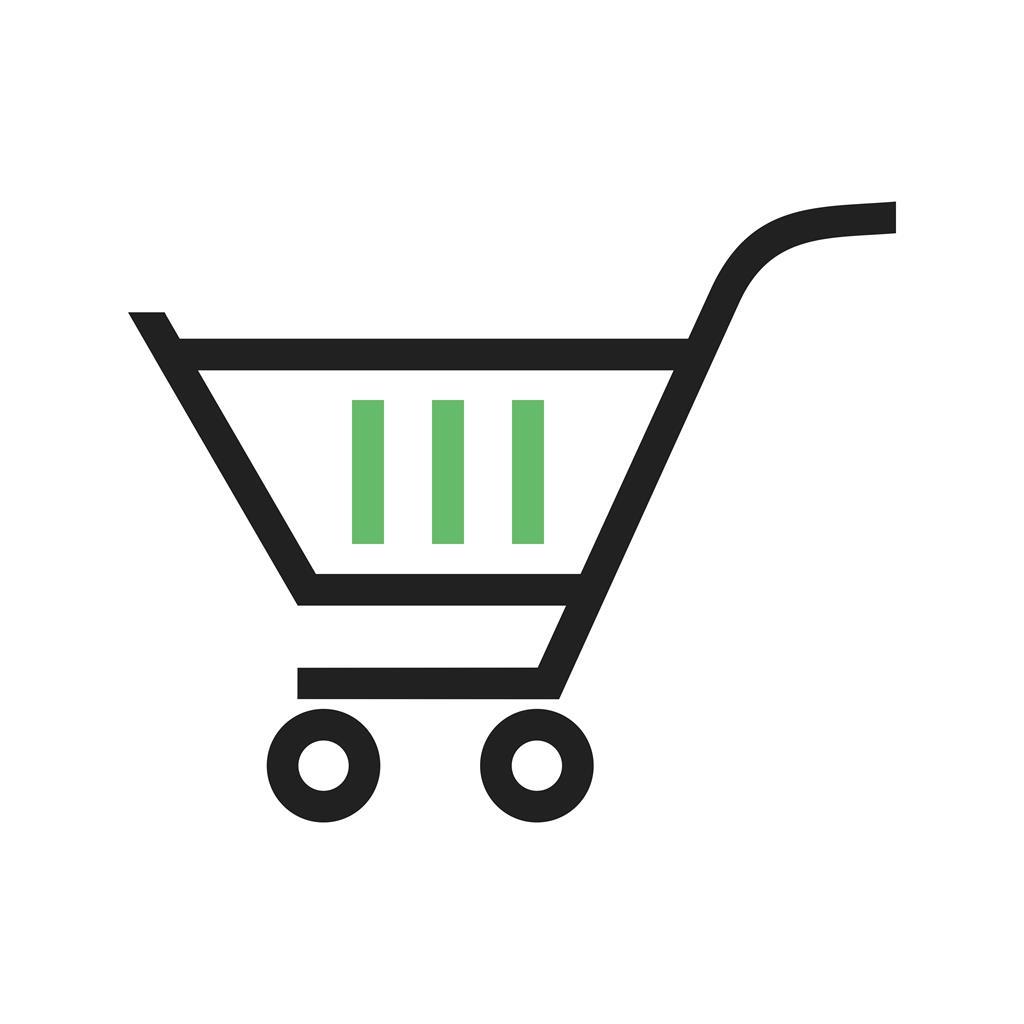 Shopping Cart III Line Green Black Icon - IconBunny
