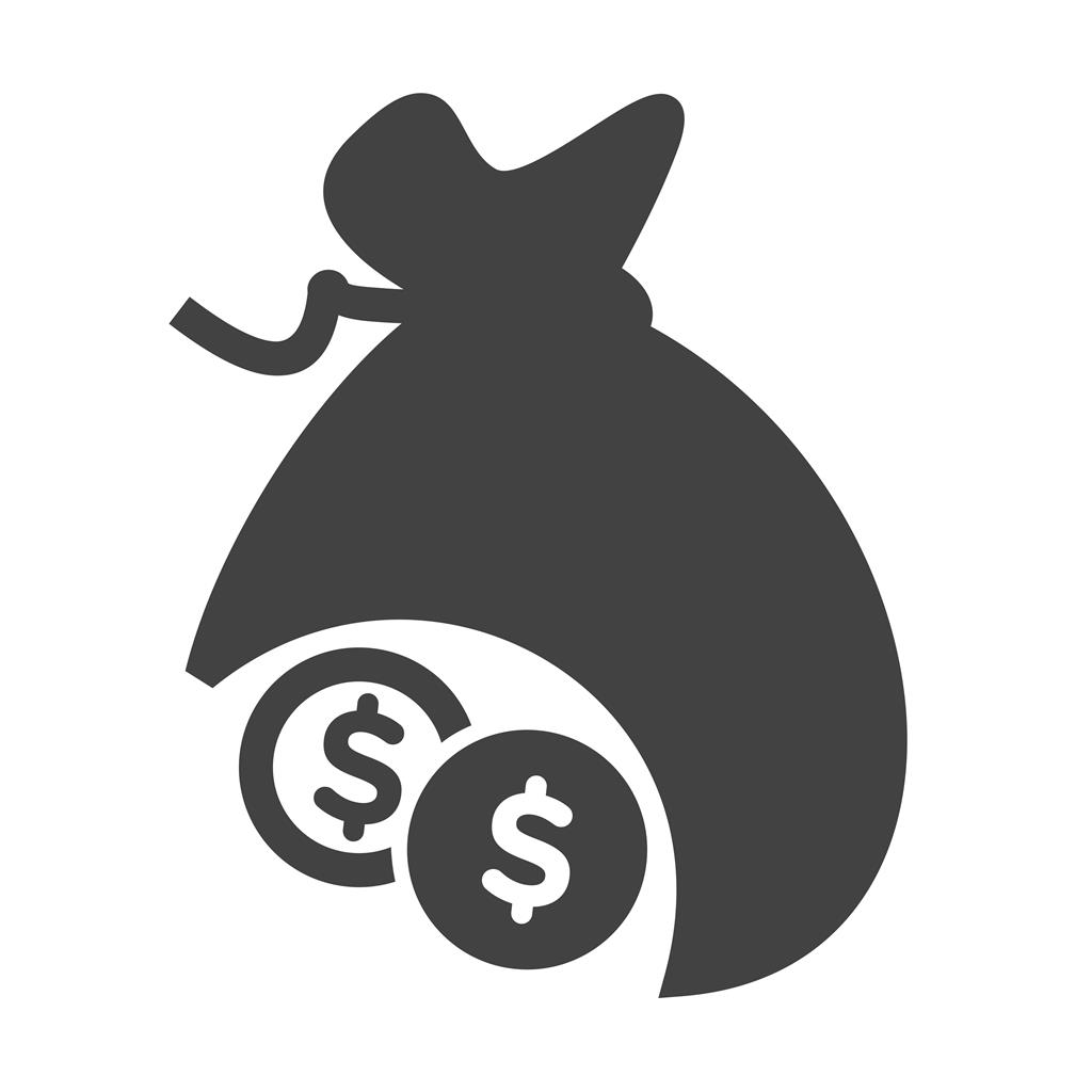 Dollar Currency with bag Glyph Icon - IconBunny