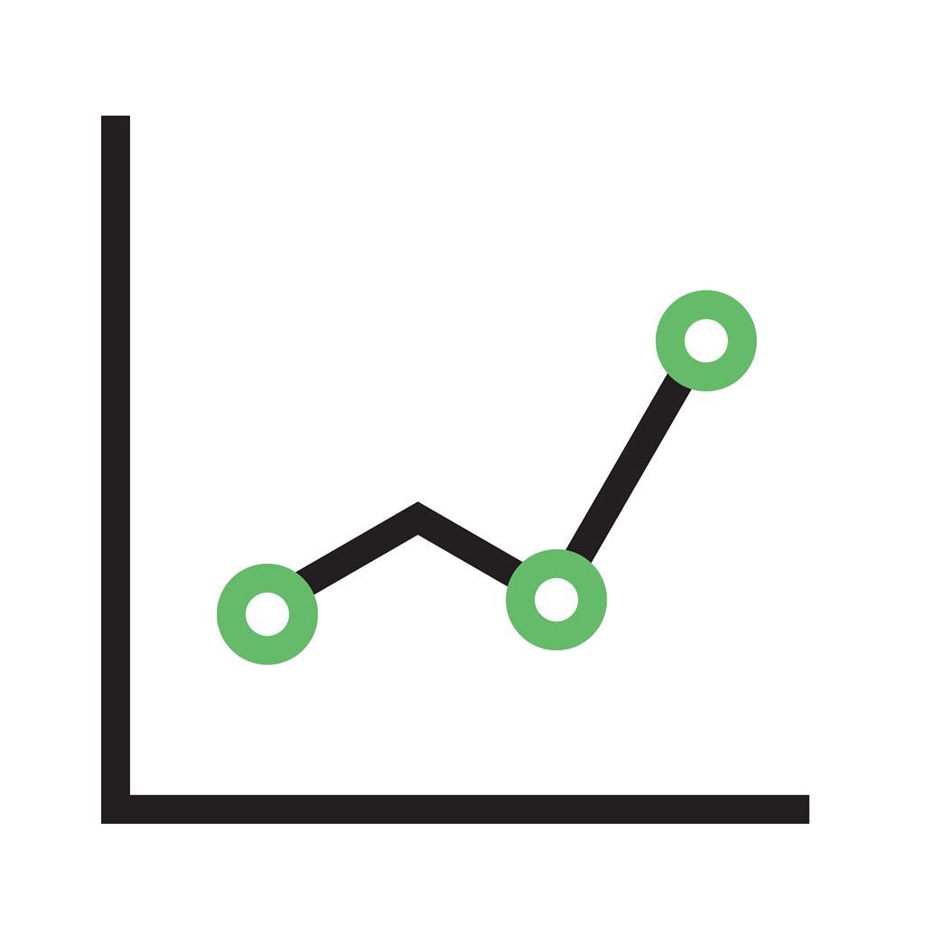 Graph Line Green Black Icon - IconBunny