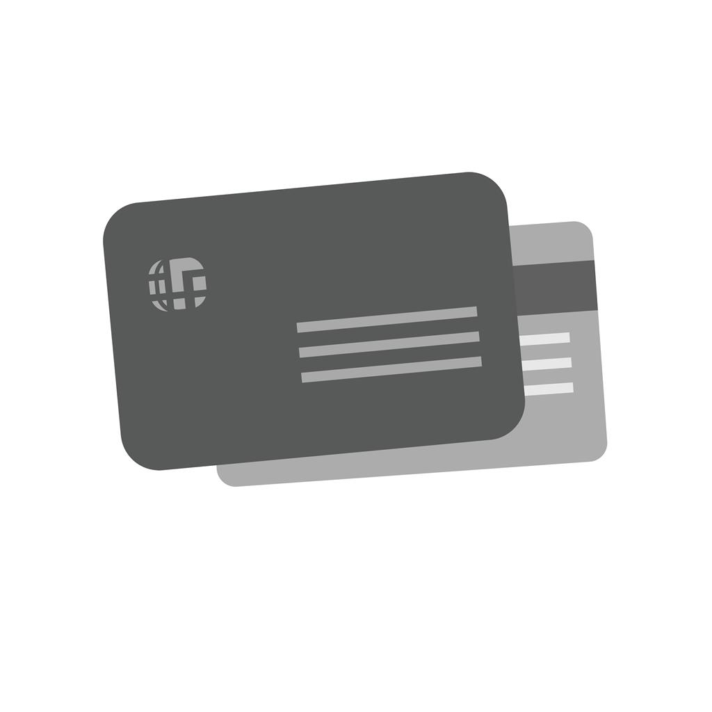 Multiple cards Greyscale Icon - IconBunny