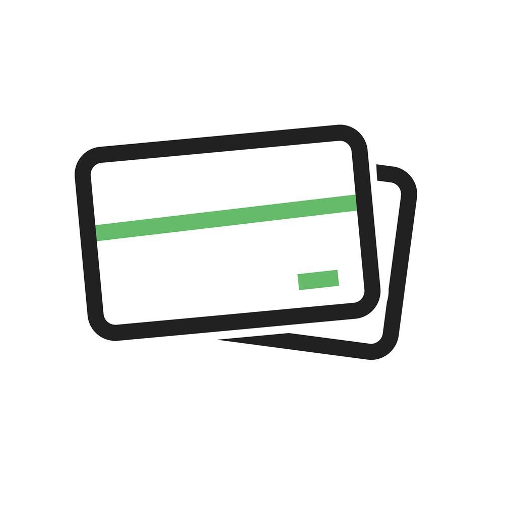 Multiple cards Line Green Black Icon - IconBunny