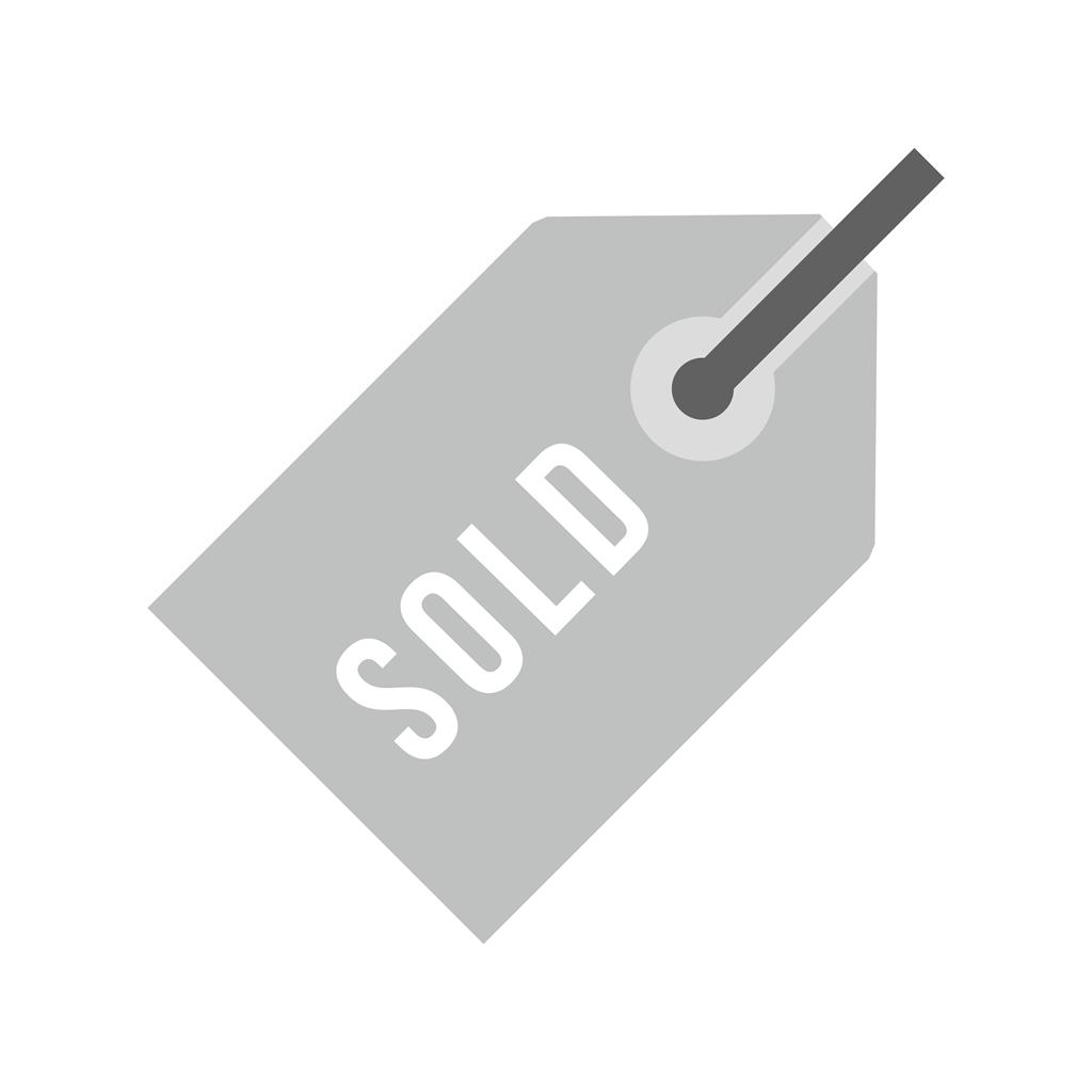 Sold Tag Greyscale Icon - IconBunny