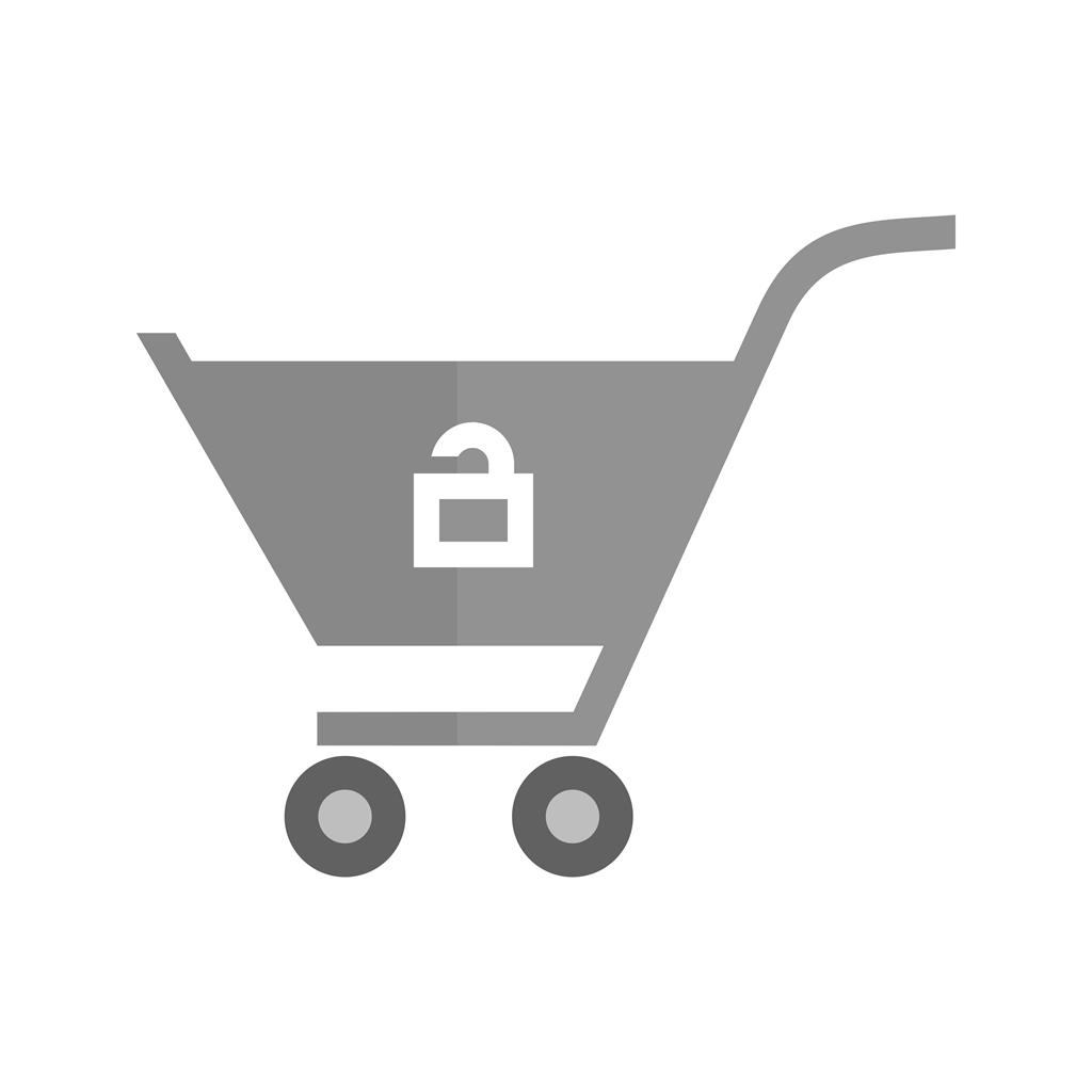 Unlock Cart Greyscale Icon - IconBunny