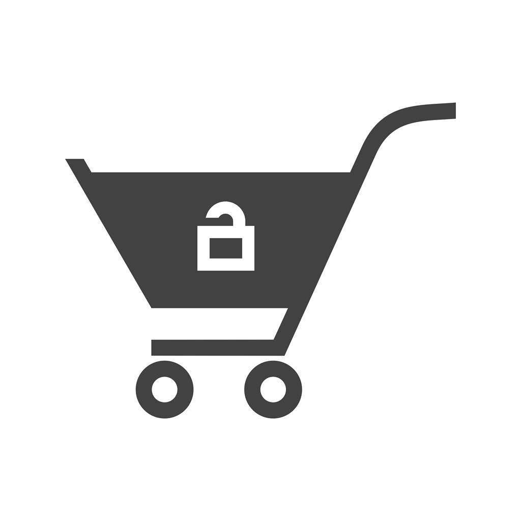 Unlock Cart Glyph Icon - IconBunny