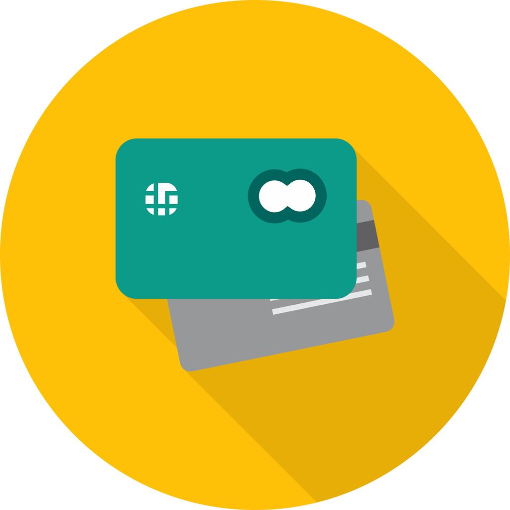 Credit Card Flat Shadowed Icon - IconBunny