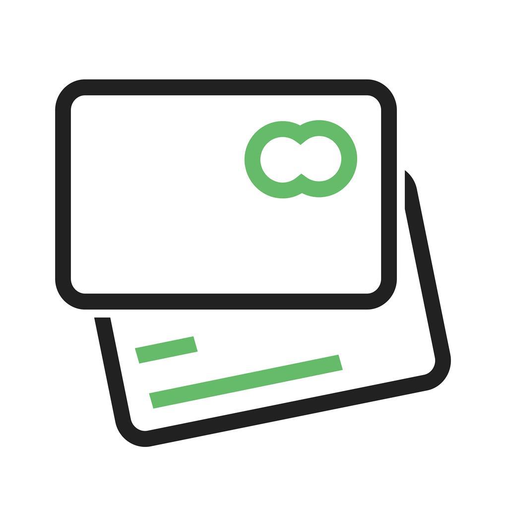 Credit Card Line Green Black Icon - IconBunny