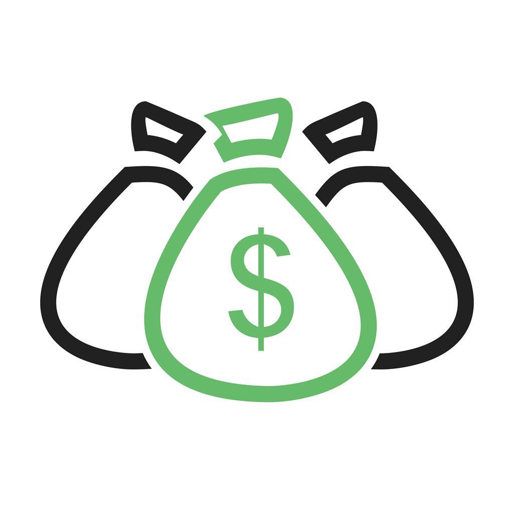 Currency Line Green Black Icon - IconBunny