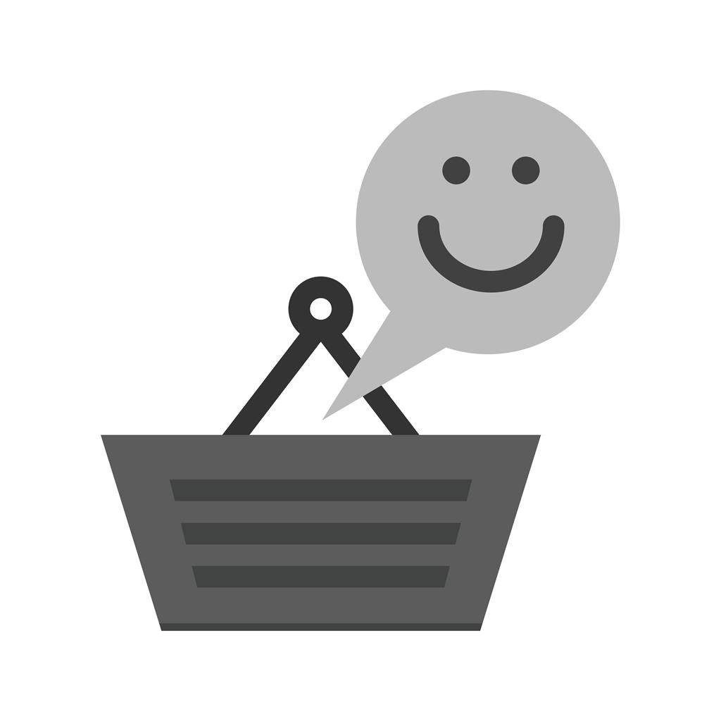 Happy Customer Greyscale Icon - IconBunny