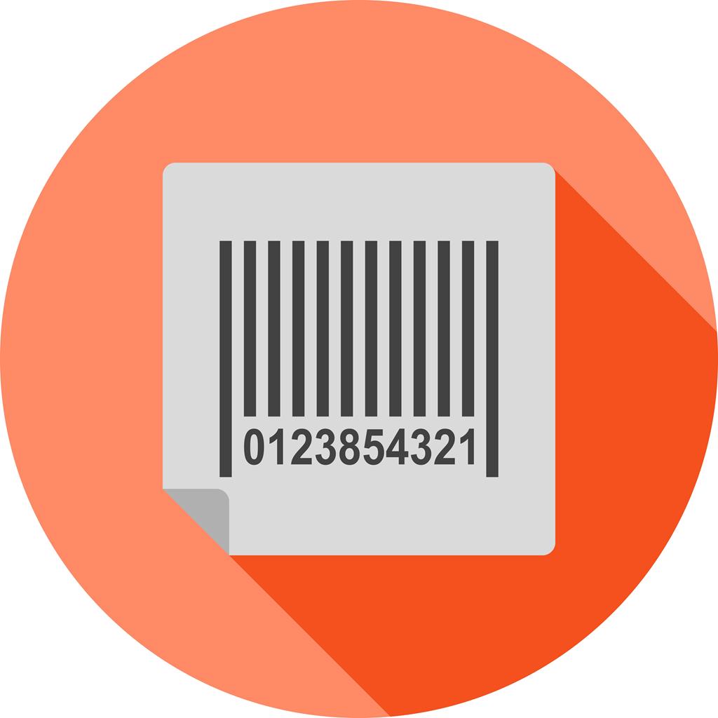 Barcode Flat Shadowed Icon - IconBunny