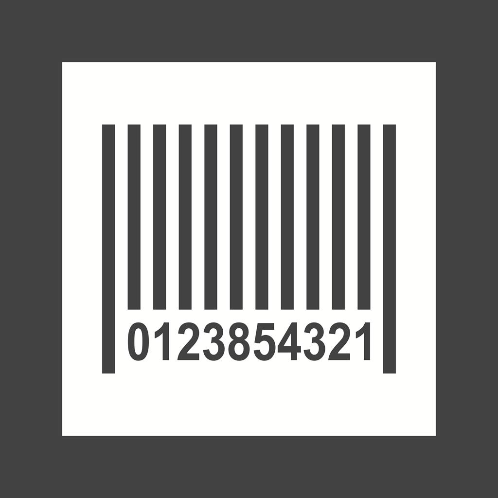 Barcode Glyph Inverted Icon - IconBunny