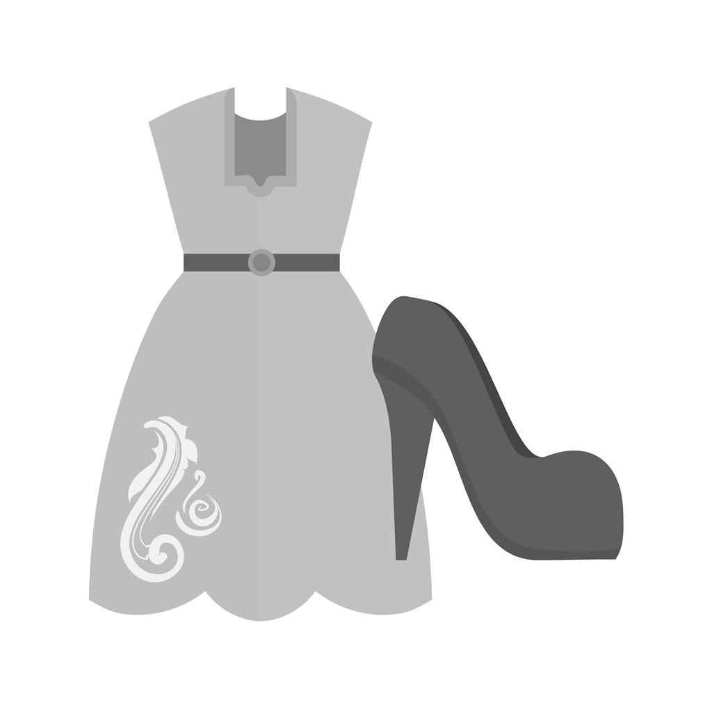 Ladies Shopping Greyscale Icon - IconBunny