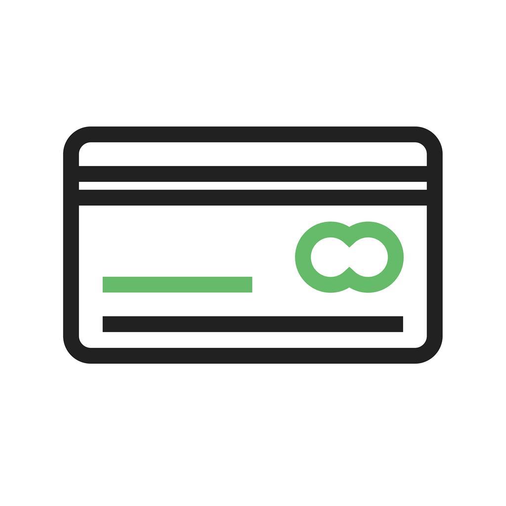 Credit Card Line Green Black Icon - IconBunny