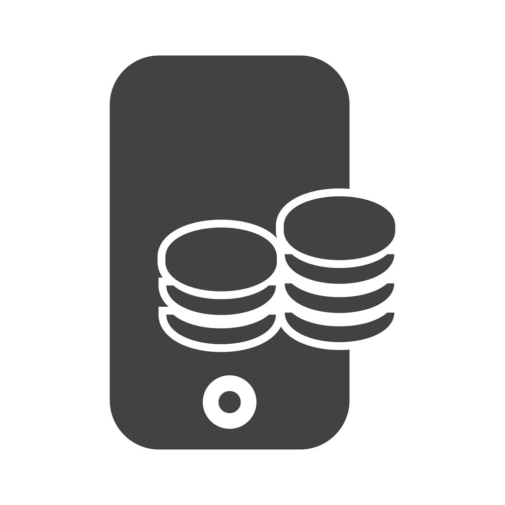Mobile Banking Glyph Icon - IconBunny