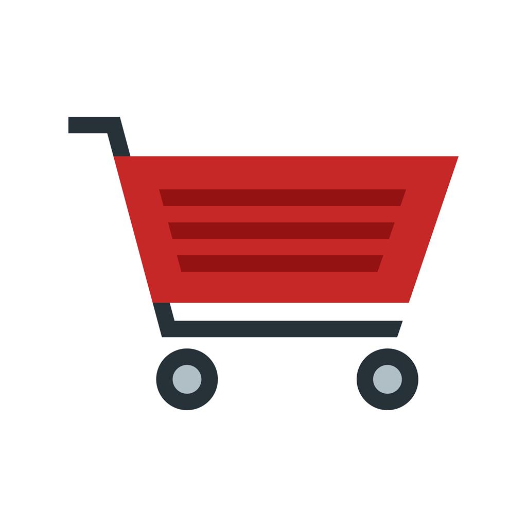 Shopping Cart Flat Multicolor Icon - IconBunny
