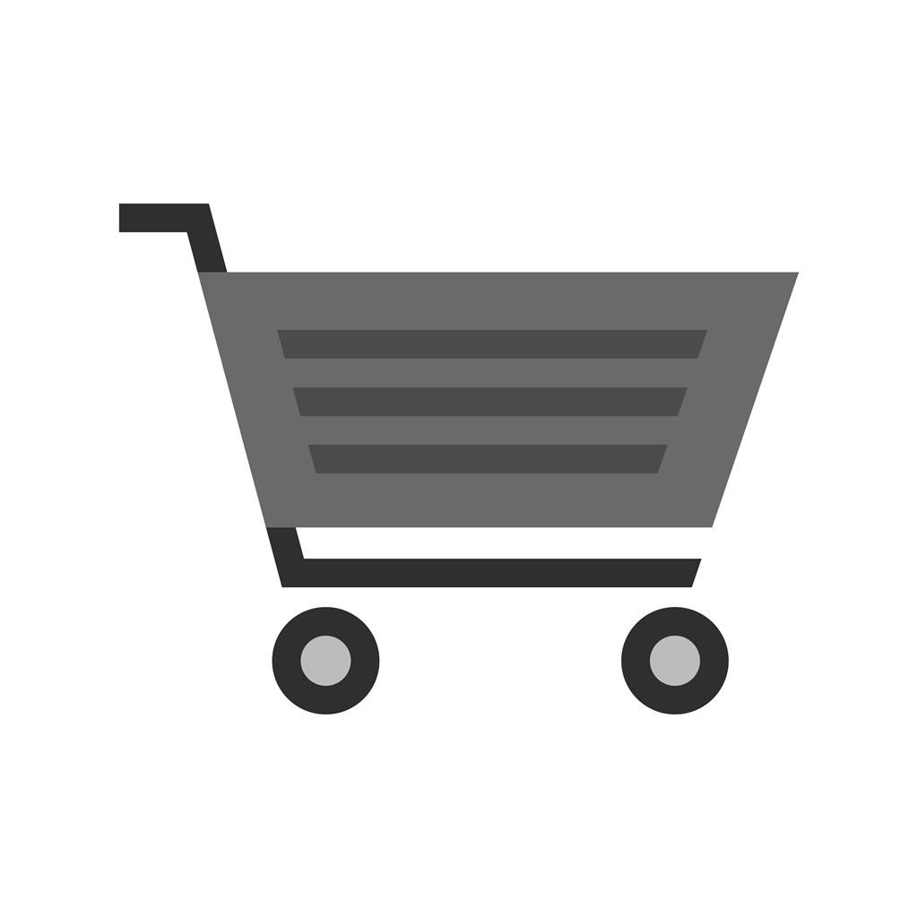 Shopping Cart Greyscale Icon - IconBunny