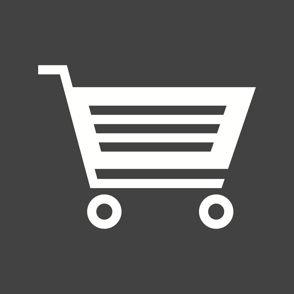 Shopping Cart Glyph Inverted Icon - IconBunny
