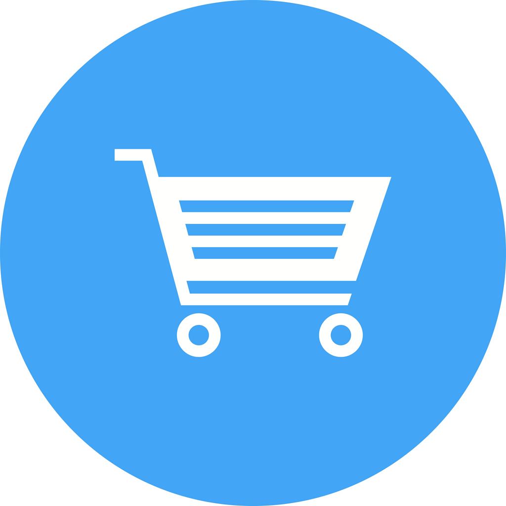 Shopping Cart Flat Round Icon - IconBunny