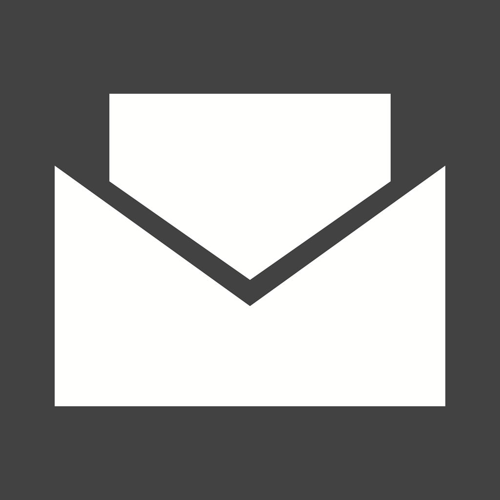 Mail Glyph Inverted Icon - IconBunny