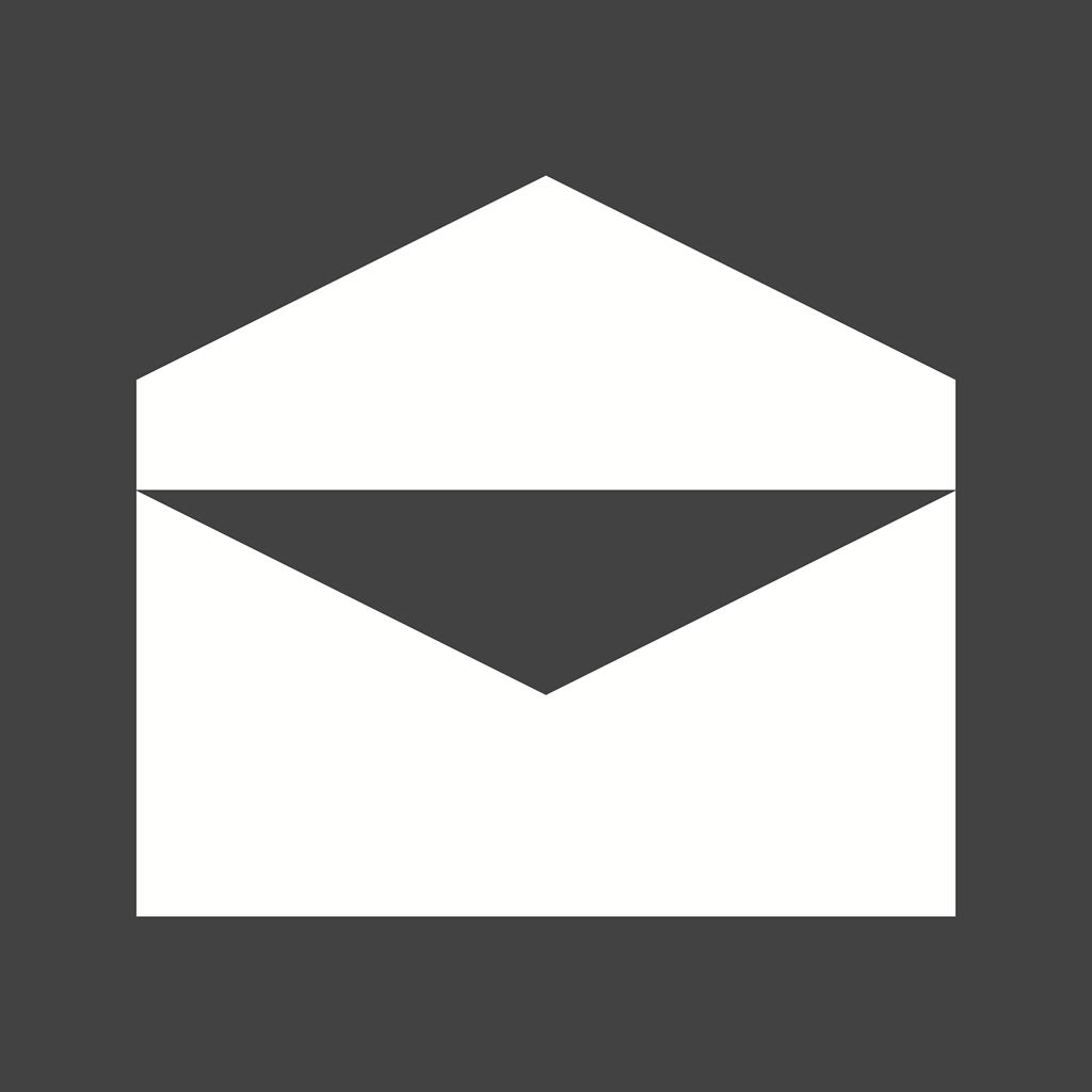 Mail II Glyph Inverted Icon - IconBunny