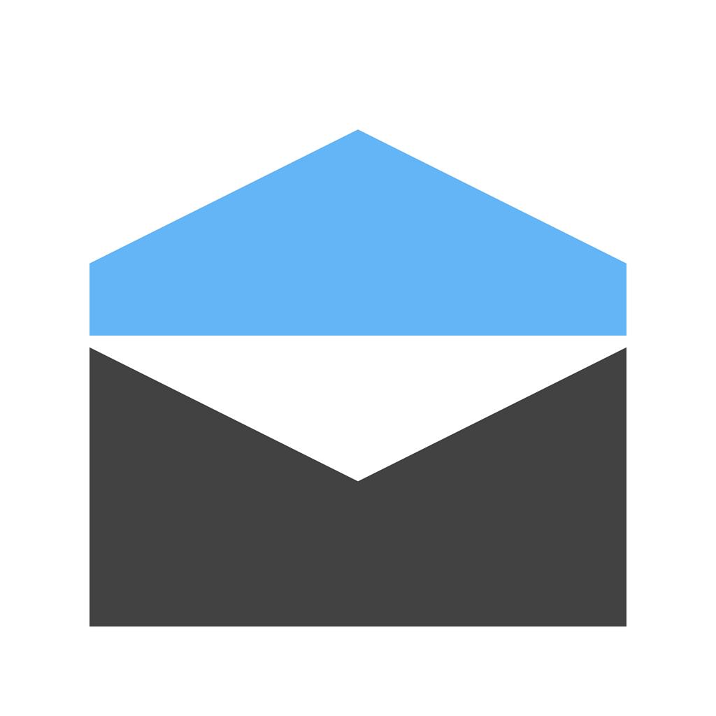 Mail II Blue Black Icon - IconBunny