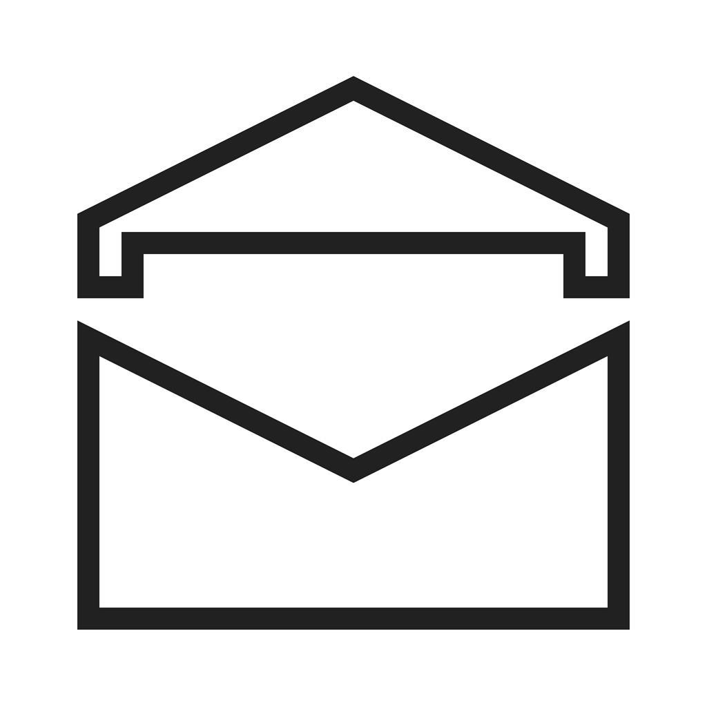 Open Envelope Line Icon - IconBunny
