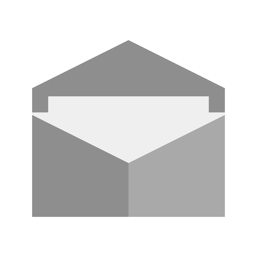 Open Envelope Greyscale Icon - IconBunny