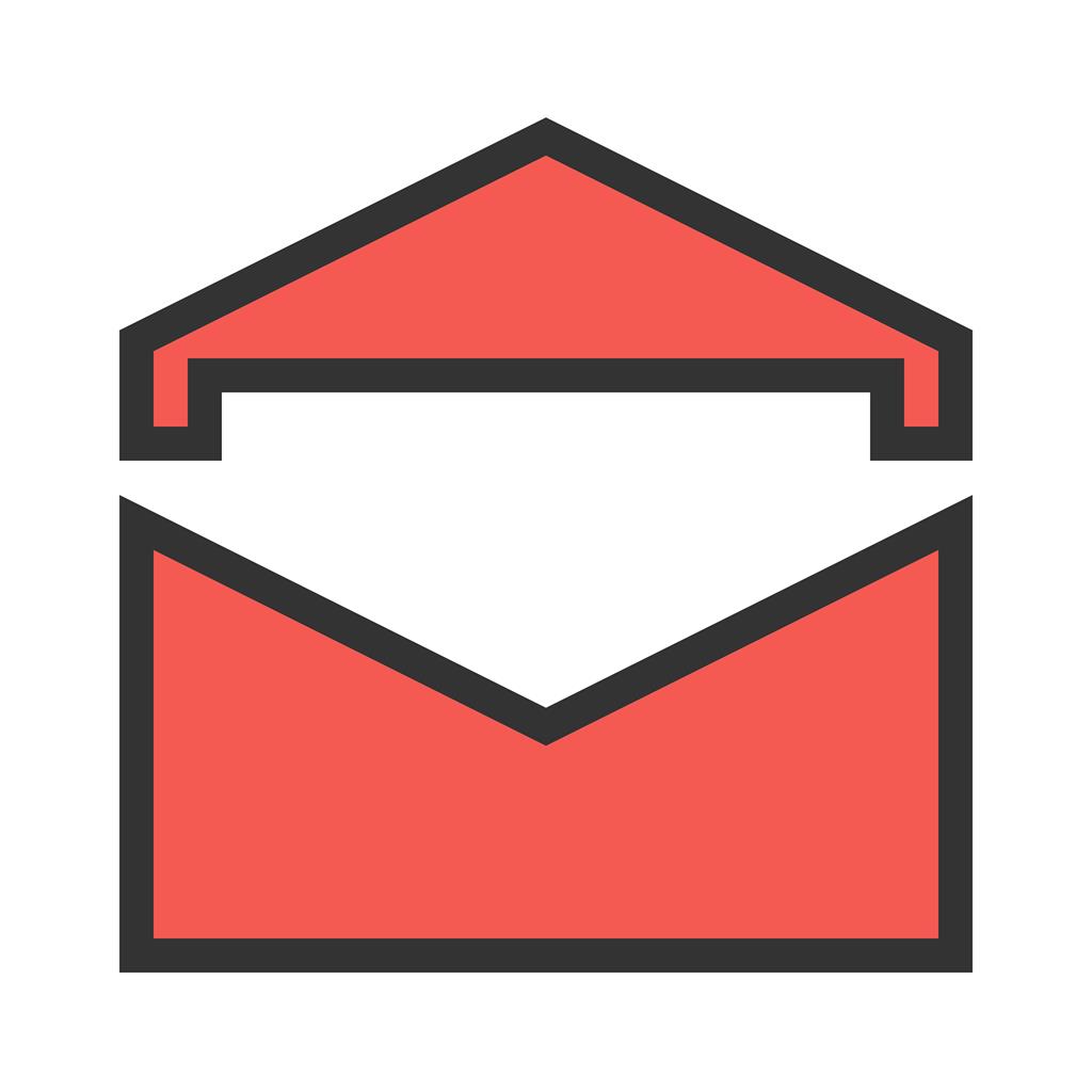 Open Envelope Line Filled Icon - IconBunny