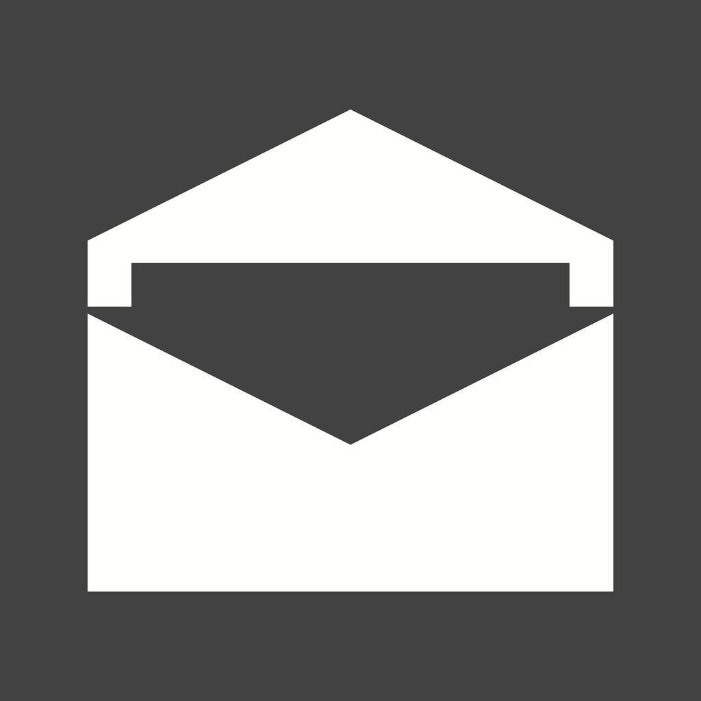 Open Envelope Glyph Inverted Icon - IconBunny