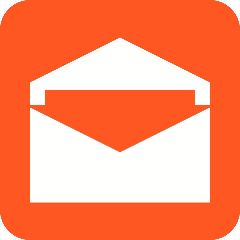 Open Envelope Flat Round Corner Icon - IconBunny